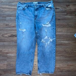 Abercrombie High Waist Curve Love Ripped Jeans